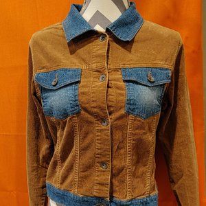 Brown Corduroy with Denim Accents Blazer Route 66